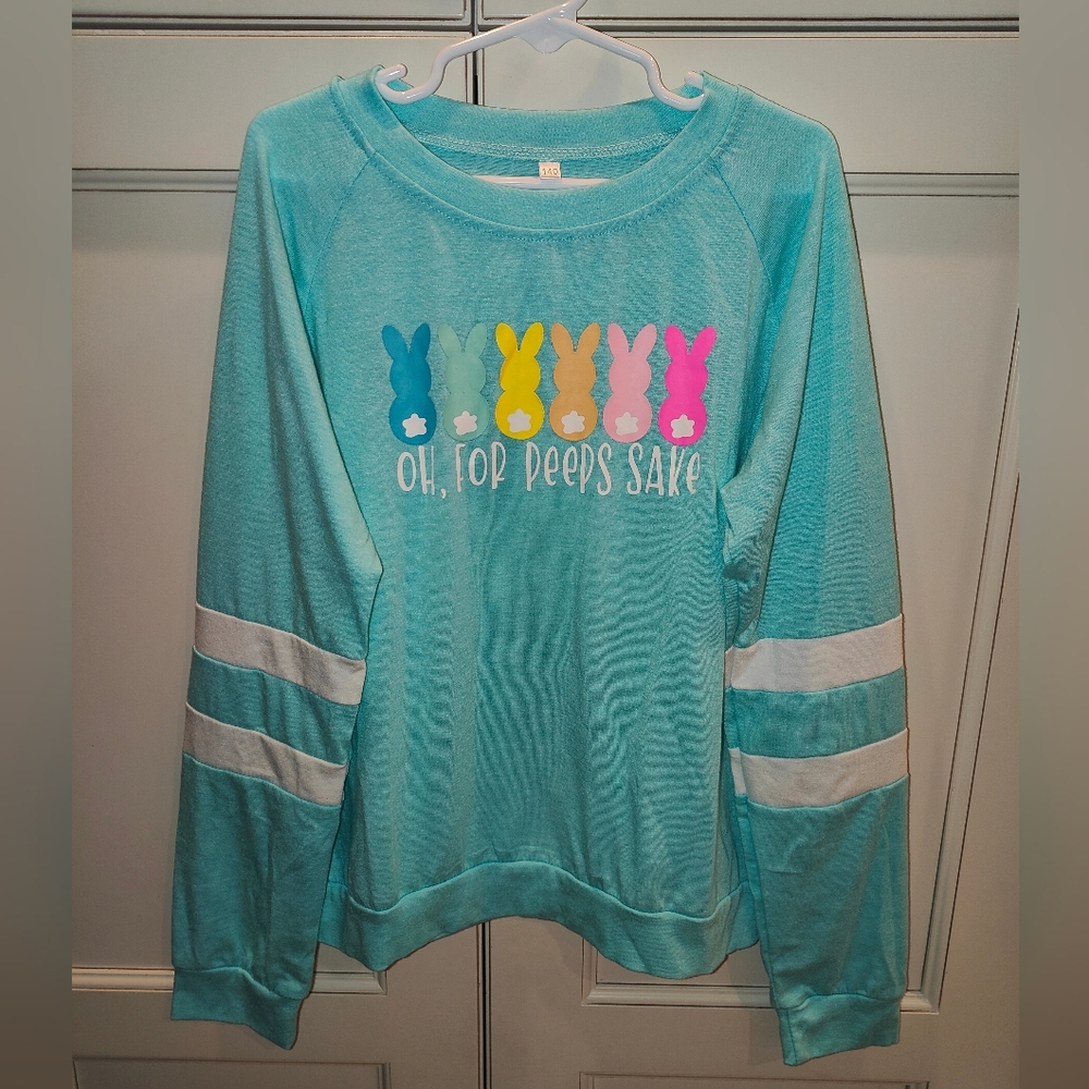 Girls Easter Oh For Peeps Sake Easter Shirt In Cyan
